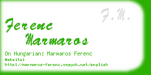 ferenc marmaros business card